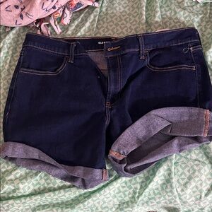 Old Navy Dark Indigo Denim Rolled-Hem Shorts